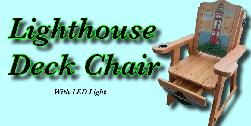 Lighthouse Carved Deck chair, garden chair, ceder chair, deck chair